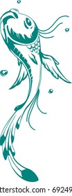 Vector illustration of a fantastic jumping fish