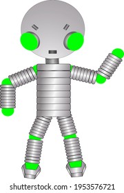 Vector illustration of a fantastic robot alien boy.