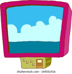 Ilustración vectorial de un edificio de fantasía