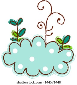 Vector illustration of a fantasy cloud