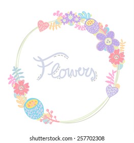 Vector illustration with fantasy flowers