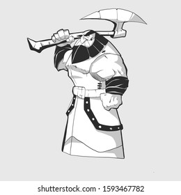 Vector illustration of a fantasy warrior