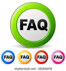 Vector illustration of faq icons on white background