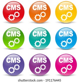 Vector illustration of faq set icons on white background