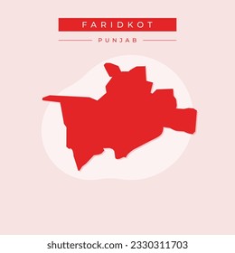 Vector de ilustración vectorial del mapa de la ciudad de Faridkot