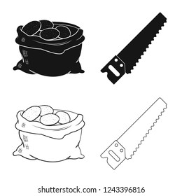 Vector illustration of farm and agriculture icon. Collection of farm and plant stock vector illustration.