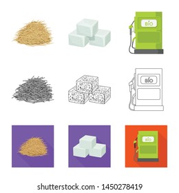 Vector illustration of farm and agriculture icon. Set of farm and technology stock symbol for web.