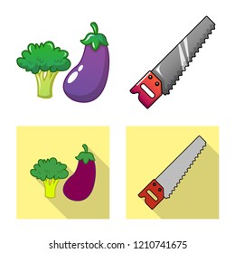 Vector illustration of farm and agriculture logo. Collection of farm and plant stock symbol for web.