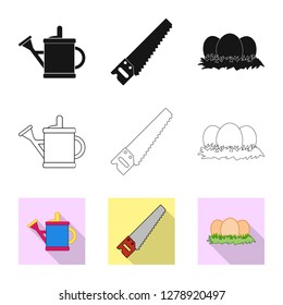 Vector illustration of farm and agriculture logo. Collection of farm and plant stock symbol for web.