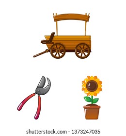 Vector illustration of farm and agriculture logo. Set of farm and plant vector icon for stock.