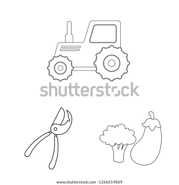 Vector illustration of
farm and agriculture logo. Collection of farm and plant stock
vector illustration.