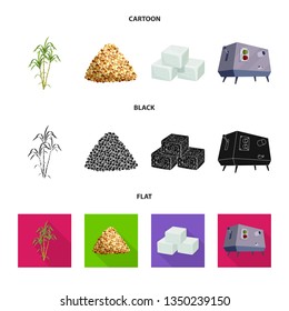 Vector illustration of farm and agriculture  sign. Set of farm and technology vector icon for stock.