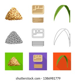 Vector illustration of farm and agriculture  sign. Collection of farm and technology stock symbol for web.