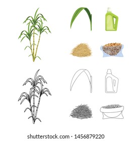 Vector illustration of farm and agriculture sign. Set of farm and technology stock symbol for web.