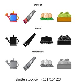 Vector illustration of farm and agriculture symbol. Collection of farm and plant stock vector illustration.