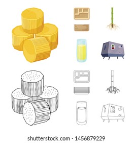 Vector illustration of farm and agriculture symbol. Collection of farm and technology vector icon for stock.