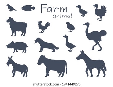 vector illustration of farm animal. hand drawn collection.