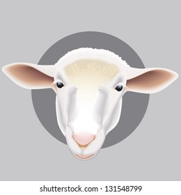 Vector Illustration Farm Animals Faces Sheep Stock Vector (Royalty Free ...