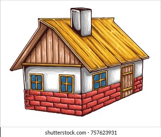 vector illustration of farm building house