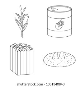 Vector illustration of farm and crop sign. Collection of farm and nutrition stock symbol for web.
