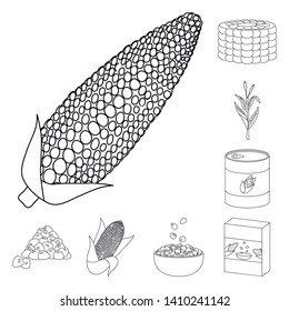 Vector illustration of farm and crop symbol. Collection of farm and nutrition stock symbol for web.