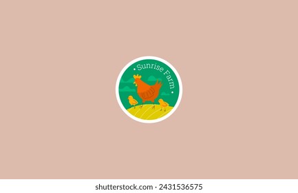 vector illustration of a farm flat design logo