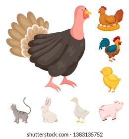 Vector illustration of farm and food icon. Set of farm and countryside vector icon for stock.