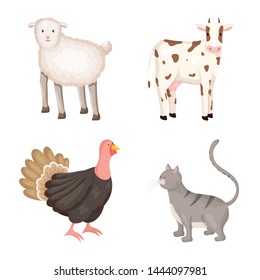 Vector illustration of farm and food icon. Set of farm and countryside stock symbol for web.