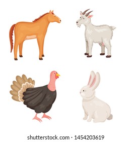 Vector illustration of farm and food icon. Collection of farm and countryside vector icon for stock.
