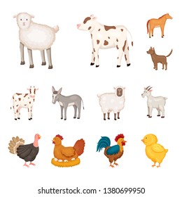 Vector illustration of farm and food symbol. Collection of farm and countryside vector icon for stock.