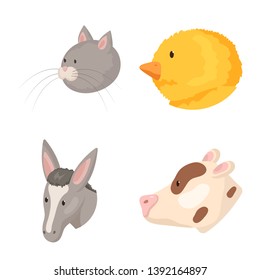 Vector illustration of farm and head icon. Set of farm and homemade stock vector illustration.