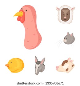 Vector illustration of farm and head logo. Collection of farm and homemade stock vector illustration.