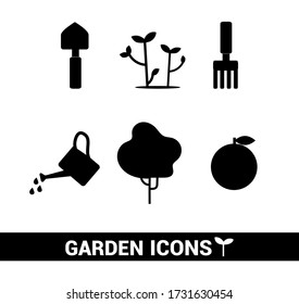 Vector illustration of farm icons. Black solid icons.