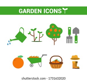 Vector illustration of farm icons. Solid color icons. Funny icons.