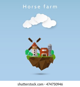 Vector illustration of farm landscape in flat design