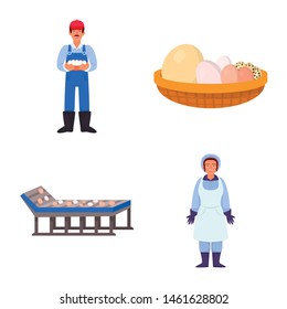 Vector illustration of farm and poultry sign. Collection of farm and agriculture stock vector illustration.