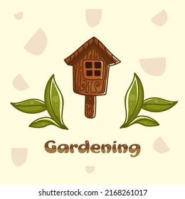 Vector illustration of farm tools, vegetables, fruits, organic farm products. Collection of garden items in cartoon style. Agriculture, harvest, products.