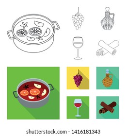 Vector illustration of farm and vineyard icon. Set of farm and product stock vector illustration.