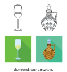 Vector illustration of farm and vineyard logo. Collection of farm and product vector icon for stock.