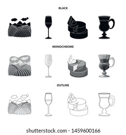 Vector illustration of farm and vineyard logo. Set of farm and product vector icon for stock.