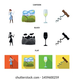 Vector illustration of farm and vineyard logo. Set of farm and product stock vector illustration.