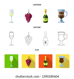 Vector illustration of farm and vineyard sign. Collection of farm and product stock symbol for web.