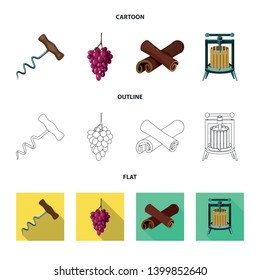 Vector illustration of farm and vineyard symbol. Set of farm and product stock symbol for web.