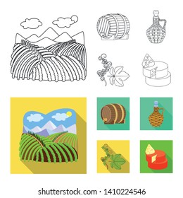 Vector illustration of farm and vineyard symbol. Collection of farm and product stock vector illustration.