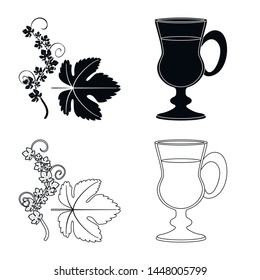 Vector illustration of farm and vineyard symbol. Collection of farm and product stock vector illustration.