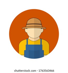 vector illustration of the farmer avatar icon. Perfect template for farming or agriculture design.