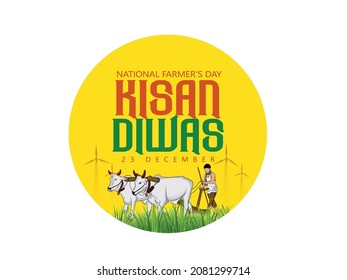 Vector Illustration Of Farmer For Kisan Diwas, Means National Farmer’s Day