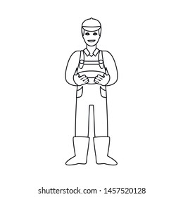 Vector illustration of farmer and rural logo. Set of farmer and worker vector icon for stock.