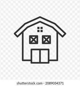 Vector illustration of farmhouse icon in dark color and transparent background(png).
