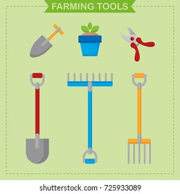 Vector illustration of farming tools.